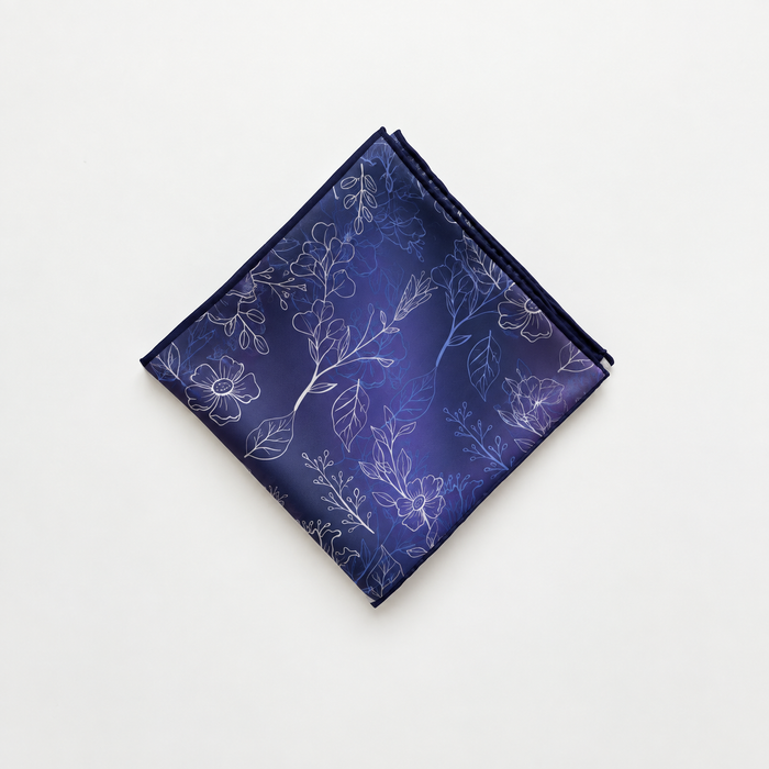 Midnight Flora Satin Scarf