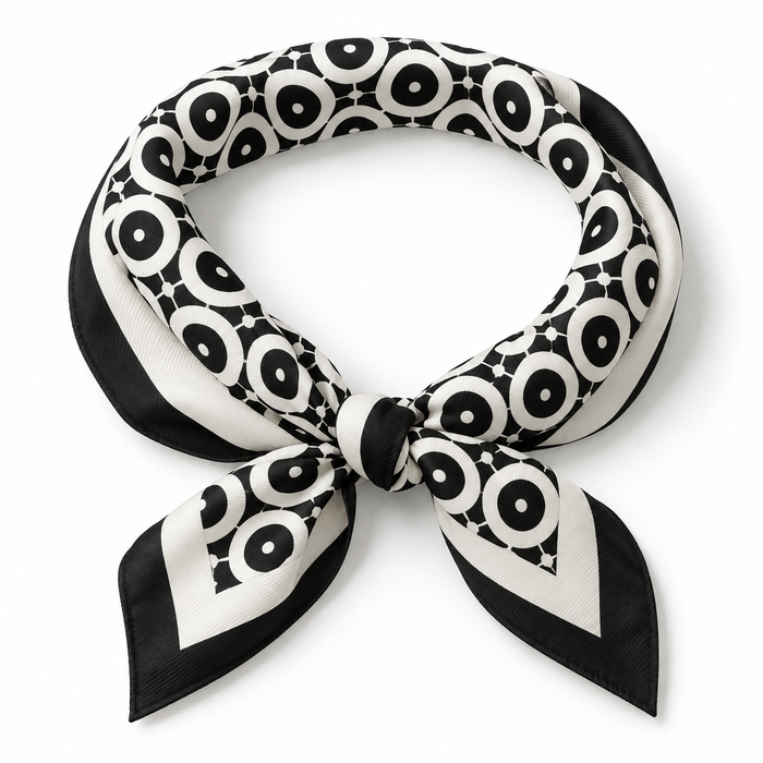 Monochrome Orbit Soft Twill Scarf