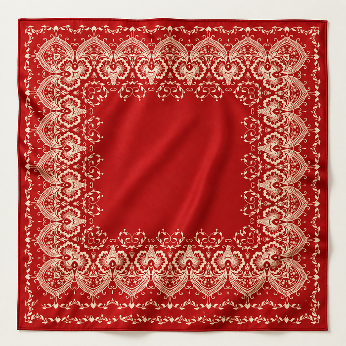 Scarlet Ivory Silk Scarf