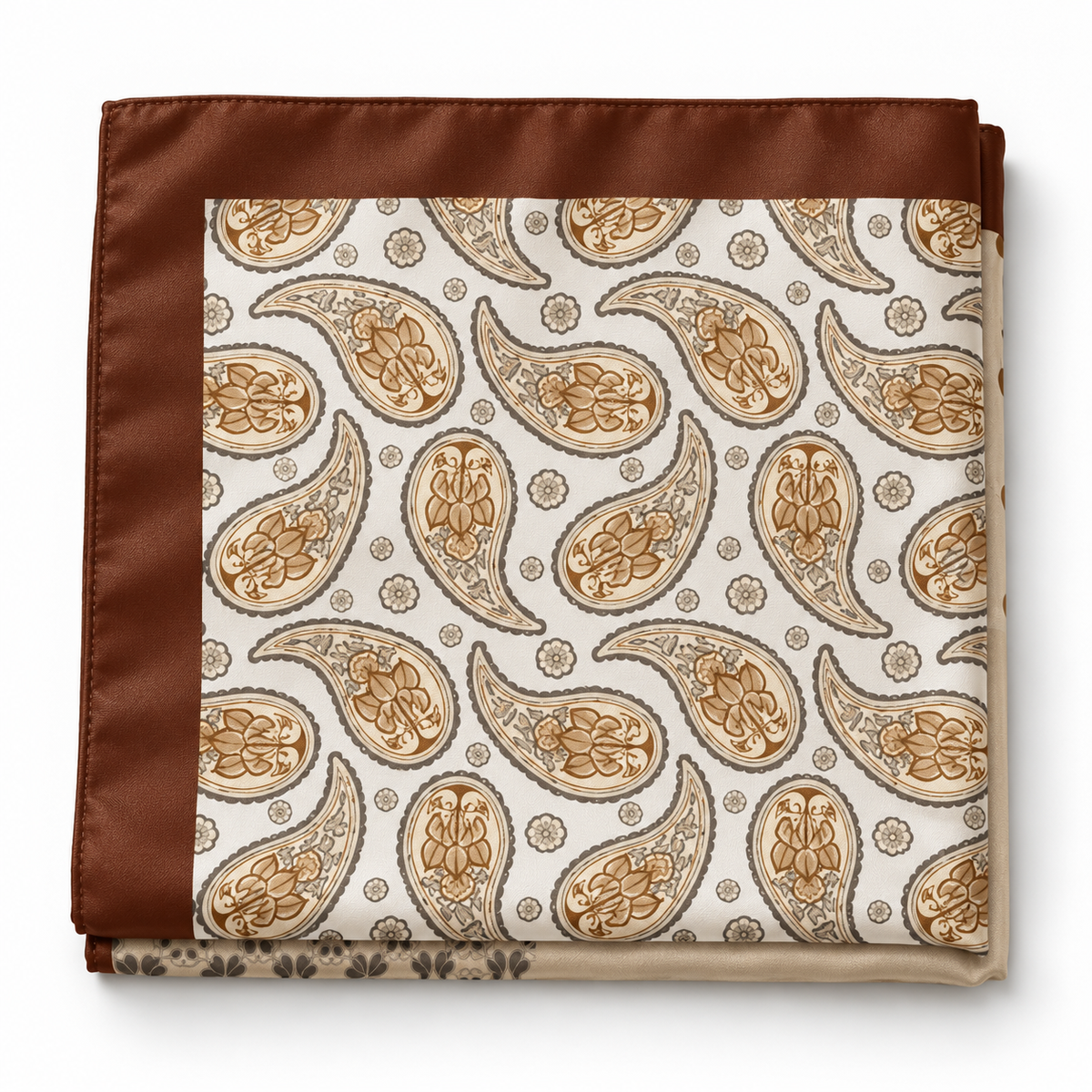 Camel Mosaic Satin Scarf