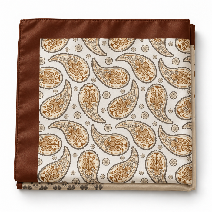 Camel Mosaic Satin Scarf
