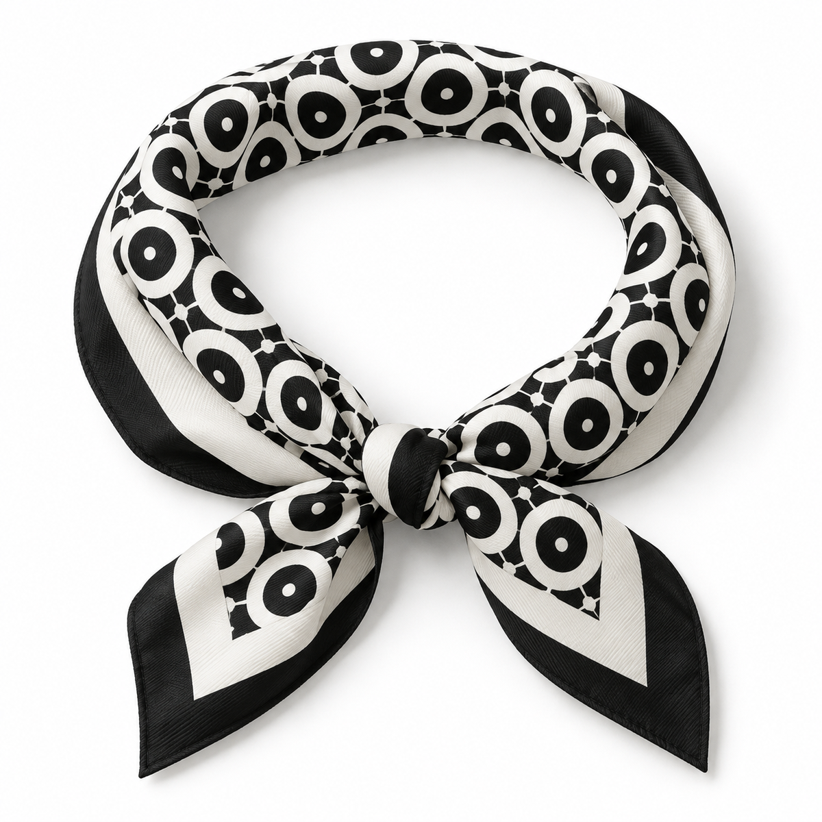 Monochrome Orbit Soft Twill Scarf