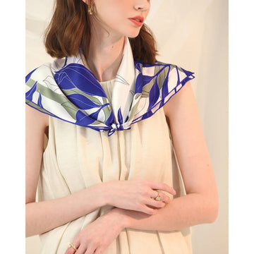 Blue Iris Silk Scarf – 70cm Women’s Silk Square Scarf