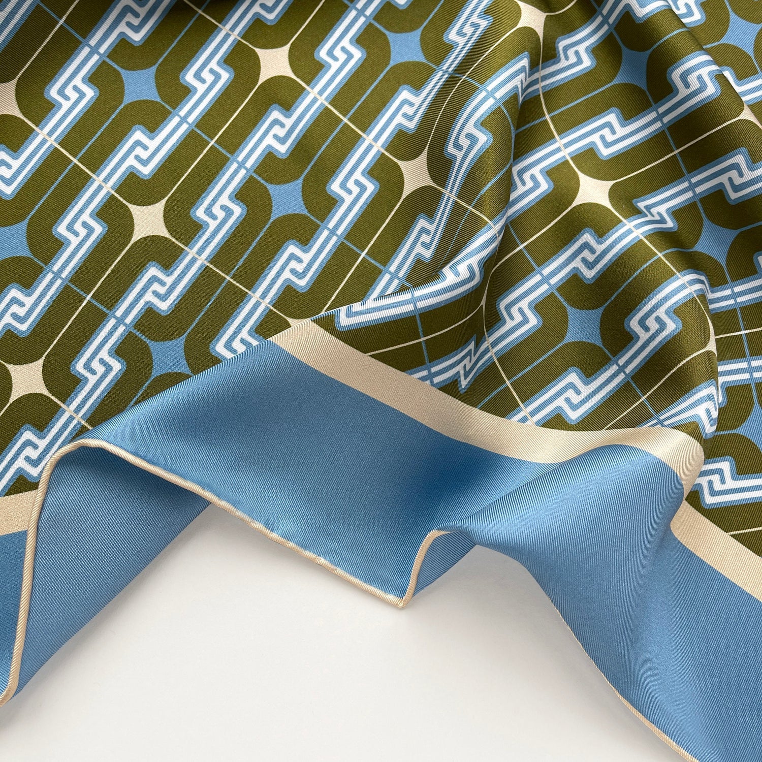 Retro Geometric Silk Scarf - 65cm Men's Neckerchief